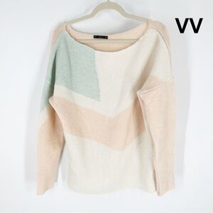 Zara color block pastel knit sweater sz M